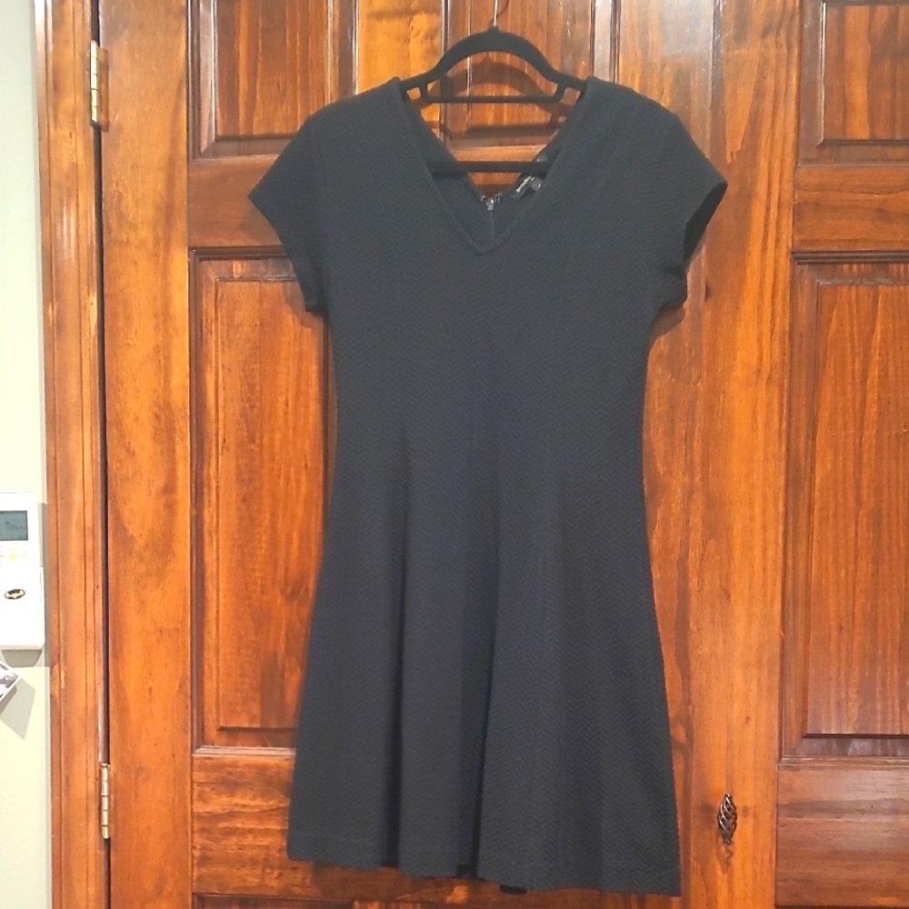 Banana Republic Knit Black V-Neck Dress